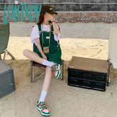 Lunivop Summer Green Overalls Shorts For Women Girl Suspender Jumpsuit Cargo Pants Vacation Outfits